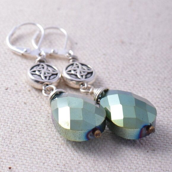 Silver Celtic Knot Earrings - Picture 4 of 5